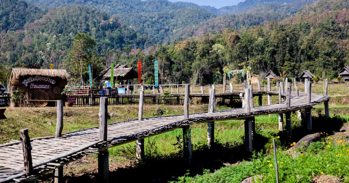Boon Ko Ku So Bamboo Bridge Pai Thailand